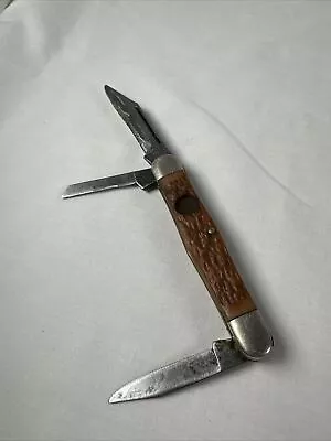 Vintage Camillus NY USA Boy Scout Eagle Camp 3 BLADE Pocket Knife • $29.99