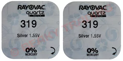 319 SR527SW | RAYOVAC Brand | Silver Oxide Watch Battery | 1.55v | Pack Of 2 Pcs • £3.50