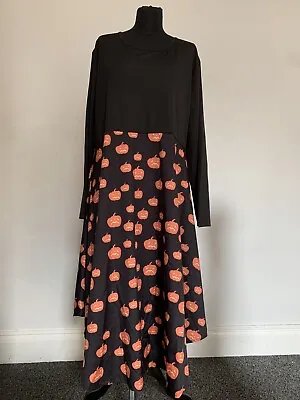£18 • Buy Emily Rose Halloween Vintage Style Maxi Dress High Low Hem Pumpkin Plus Size 4XL