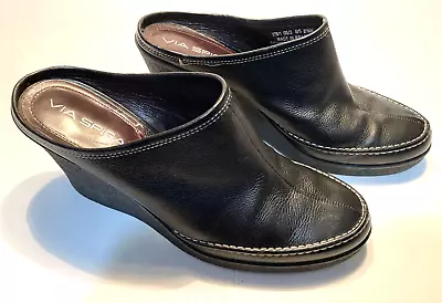 Women's Via Spiga Leather Wedge Slip-on Mules - Made In Brazil - Size 8 1/2 M • $22