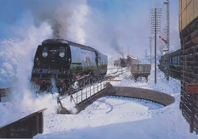 Bude 34006 West Country Southern Railway Engine Steam Train Christmas Xmas Card • £1.99