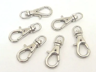 Lot Of 50 100 New Mini Silver Metal Swivel Lobster Clasps Clips Good Quality • $7.99