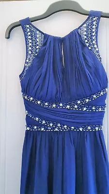 £45 • Buy Quiz Maxi Long Prom/bridesmaid Blue Chiffon Dress, Size 10