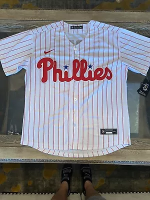 Bryce Harper Jersey NEW Mens Large White Pinstripe Philadelphia Phillies • $54