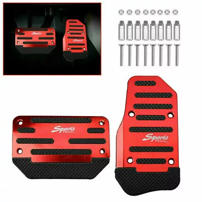 Universal Non-Slip Automatic Gas Brake Foot Pedal Pad Cover Car Accessories Red • $14.48