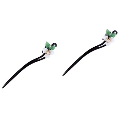  2 Pc Carved Hair Stick Decorative Chopsticks Hairpin Japanese-style • £18.49