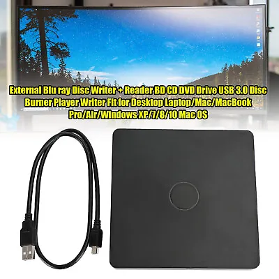 £69.52 • Buy Blu Ray Burner USB External BD-R BD DVD RW Disc Reader Writer For PC Laptop UK