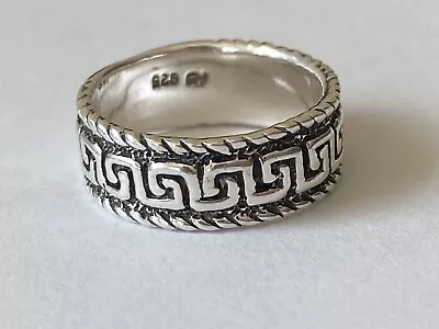 Vintage Charles Winston 925 Sterling Silver Greek Key Band Ring Size 7 • $39.99