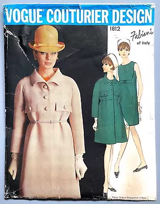 1960's Vogue Couturier Design By Fabiani  #1812  Cut/complete Sz.12 • $37