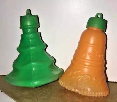 Vintage  Tom's Foods - Tree & Bell - Candy Containers - 1970's Era - Nice !!! • $11.99