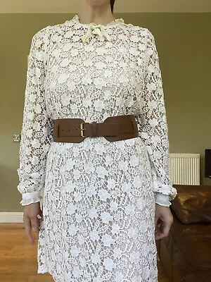 Needle And Thread White Crochet Dress BNWT Size 8 RRP £350 Net A Porter Tags • £120