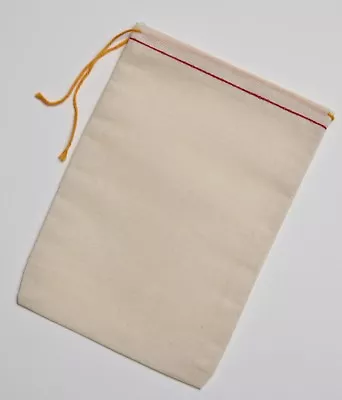 100 (5x7) Cotton Bags With Red Hem And Orange Drawstring • $55