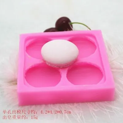 Circle Silicone Mold Four Hole Molds Macaron Fondant Cake Craft Soap Mould 1Pc • $17.08