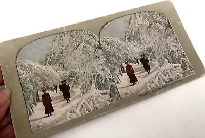 Vtg VICTORIAN Stereoscope StereoView Cards NIAGRA FALLS A Path Amid The Snows • $16.84