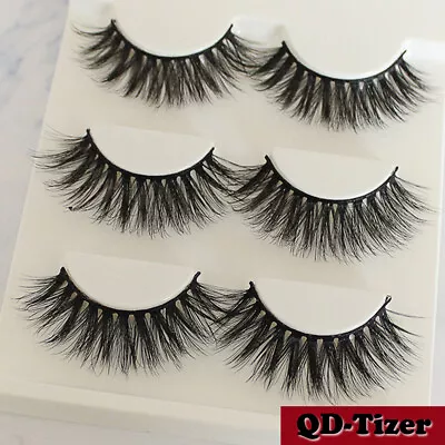 3D Real Mink Eyelashes 6 Pairs Natural False Long Thick Handmade Lashes Makeup • $5.69