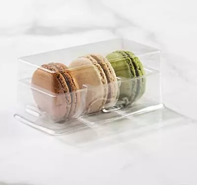 Clear Macarons Packaging For 3 Macarons Clear Base -Pack Of 20 • $31.56