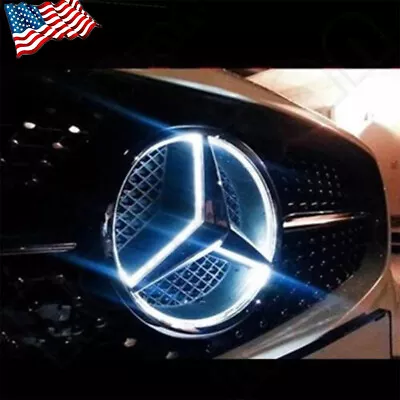 White LED Light Front Grille Star Emblem Badge For Mercedes Benz 2008-2010-2013 • $31.99