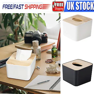 Wooden Tissue Box Holder Napkin Holder For Table Bedroom Dresser Dispenser UK • £7.99