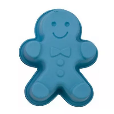 15cm Blue Gingerbread Silicone Cake Pan Chocolate Mould Non-Stick Jelly Mould • £6.99