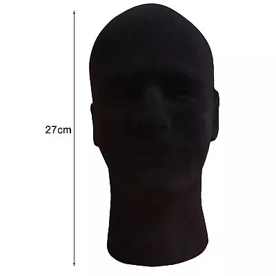 Male Foam Flocking Black Mold Mannequin Model Head Wig Glasses Display Stand US • $9.46