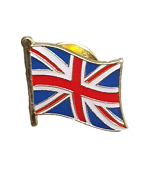 Patriotic Supporters Union Jack Flag Pole Metal Enamel Pin Badge Great Britain • £3.49