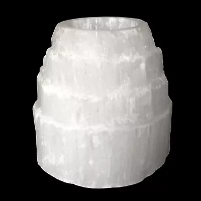 CHARGED Selenite Crystal Tower Candle Holder Protection Meditation Healing Aura • $15.99