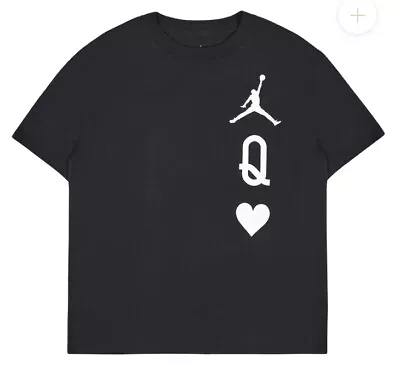 £40 • Buy Jordan Flight Womens Black Cotton Queen Hearts Tshirt Size S