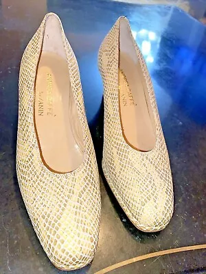 VTG ANDREA CAFFE BY ZANIN SNAKE SKIN  LOOK LEATHER PUMPS SZ 8.5 NWOB   Hlc • $20