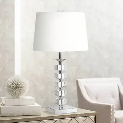 Modern Table Lamp Crystal Glass Stacked Cubes For Living Room Family Bedroom • $89.99