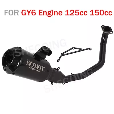 Motorcycle Exhaust System Muffler For GY6 Engine 125cc 150cc Scooter Moped ATV • $104.13