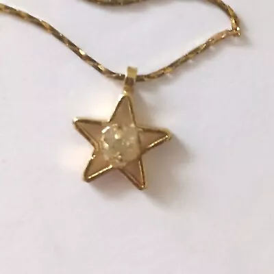 Dainty Star Necklace Pendant Open Work Yellow Gold Plated Adjustable Celestial  • $16.99