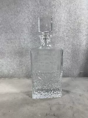Crystal Whiskey Square Cut Glass Decanter W. Square Faceted Stopper • $34.98