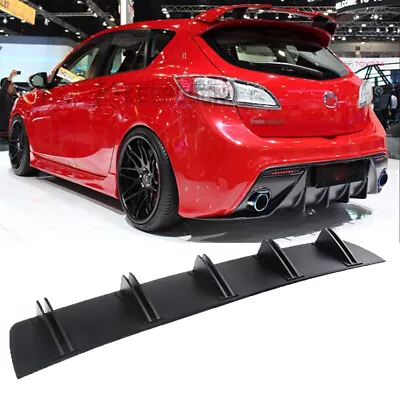 Black Rear Bumper Lip Diffuser Splitter Shark Fins For Mazda 2 3 5 6 MX5 MX6 CX3 • $39.03