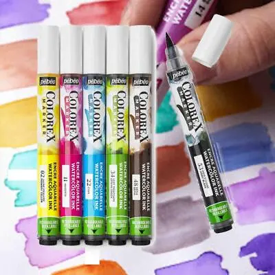 £4.99 • Buy Pebeo Colorex Watercolour Marker Pens Brush Nib Refillable Pen