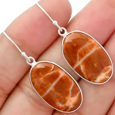 Natural Red Mookaite 925 Sterling Silver Earrings Jewelry E-1001 • $11.49