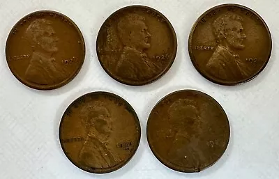 Lot Of 5  1926 S Lincoln Wheat Cent Pennies Key Date Coin Free Shipping • $14.99
