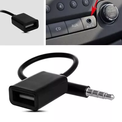 Black Car Parts AUX Jack Audio Input Cord Cable 3.5mm Male To USB Port Adapter • $6.32