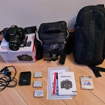 Canon EOS 650D / Rebel T4i Digital SLR Camera With 18-55mm Lens And Bundle • £375