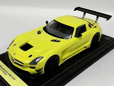 1/18 Minichamps Mercedes Benz AMG  SLS GT3 In Bright Yellow On Leather AB195 • $199.95