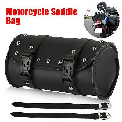 Motorcycle Front Fork Tool Bag SaddleBag Storage Pouch Luggage Handlebar Leather • $9.59