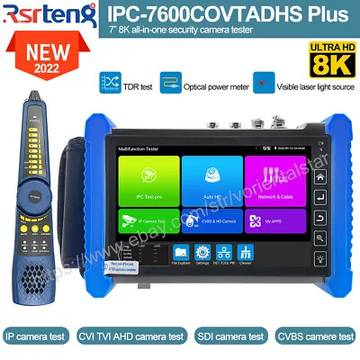 Rsrteng 8K IP Camera Tester Monitor 4K CCTV AHD CVI TVI SDI VGA HDMI TDR OPM VLS • $530.09