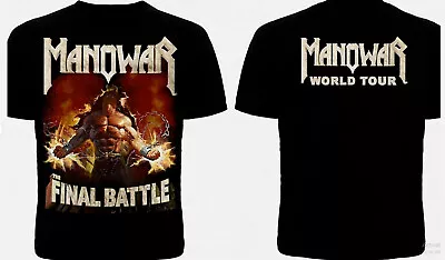 Rare Manowar Bataille Finale World Tour T-Shirt Double Sides • $19.99