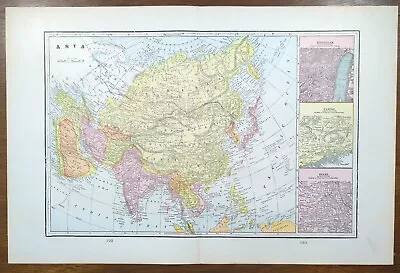 Vintage 1900 ASIA Map 22 X14  ~ Old Antique Original ARABIA TURKEY TIBET INDIA • $35.24