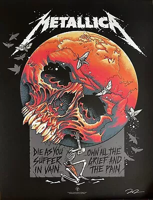 Metallica Very Rare Autographed Ap Song Poster Atlas Rise! #4/50 • $499.99