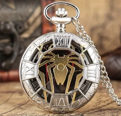 Marvel Avengers Spiderman Quartz Pocket Watch Full Hunter Chain • £9.99