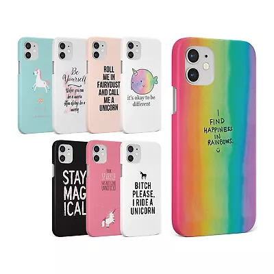 Case For Iphone 15 14 13 12 11 Se 8 Pro Max Hard Phone Cover Rainbow Unicorn • £5.99