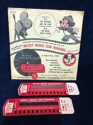 Disney Vintage 1950's Mattel Mickey Mouse Club Newsreel (e) With Film Slides • $19.95