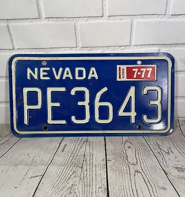 Vintage LICENSE PLATE Nevada 1977 Metal Car Tags Plates RETRO Rare • $30