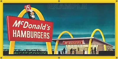 Mcdonalds Hamburger Drive In Vintage Sign Remake Banner Art Style Size Options • $52.75