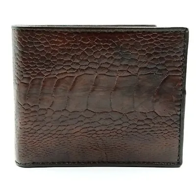 New Dark Brown Real Ostrich Leg Leather Skin Men Bi-fold Wallet Free Shipping. • $47.99